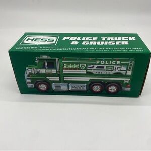Hess Green and White Police Truck & Cruiser